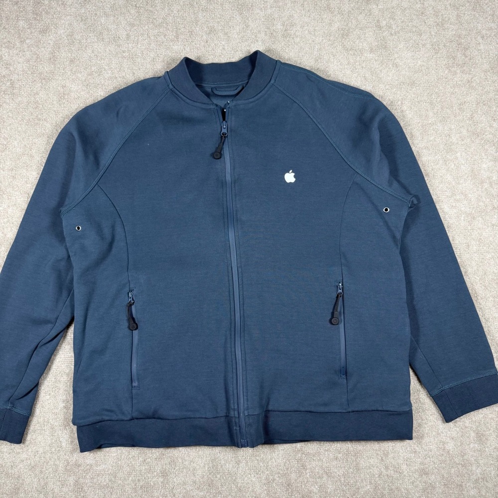 Apple Store Employee Tech Jacket Size L Navy Unisex Full Zip Multiple Pockets
